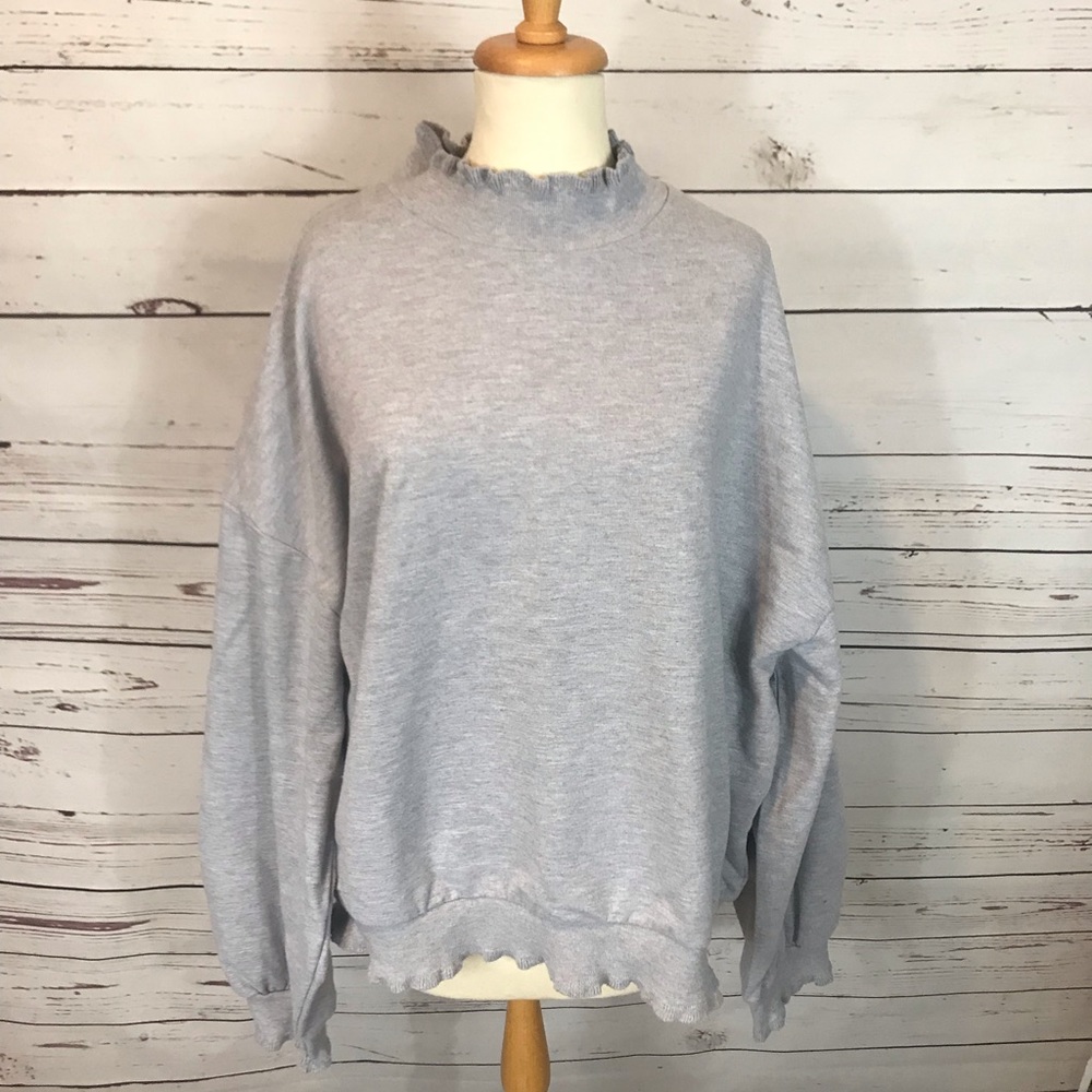Mock neck crewneck